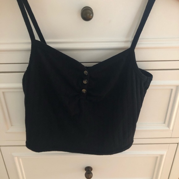 Basic Black Cropped TOPSHOP Tank Top - Picture 3 of 5